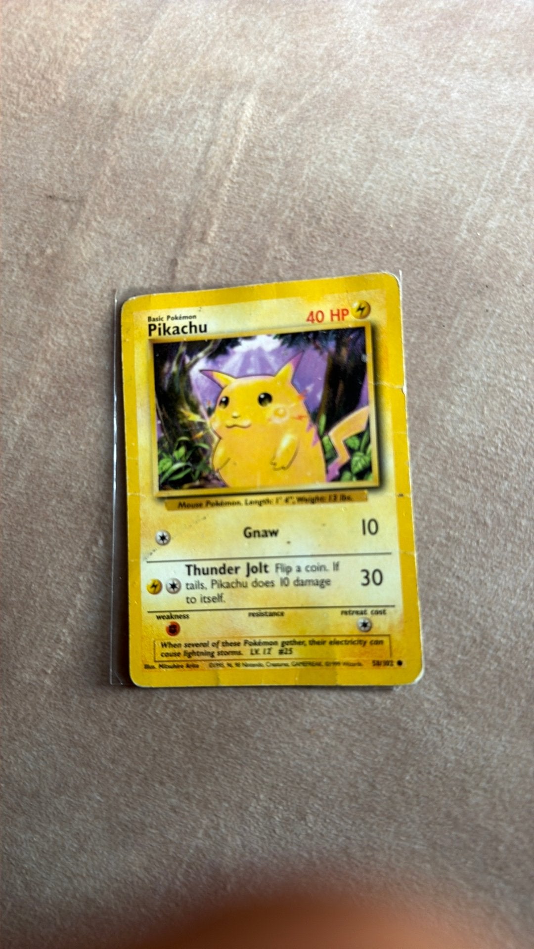 Pikachu 58/102 base set 1995, Ophalen, Zo goed als nieuw