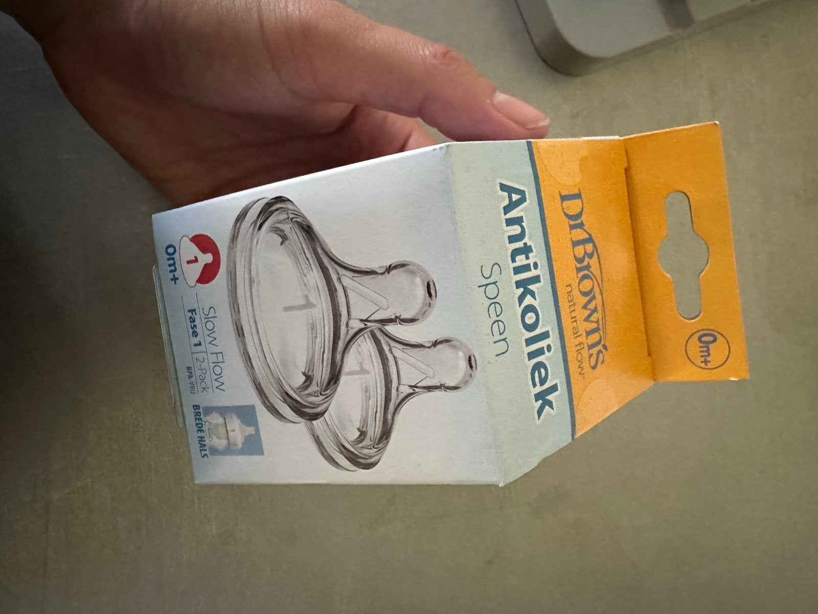 Dr. Brown's Antikoliek Speen Brede Hals Maat 1 (0m+), Ophalen of Verzenden, Nieuw