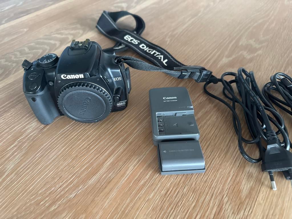 Canon EOS 400D Spiegelreflexcamera (body) met oplader, Ophalen, Gebruikt, Spiegelreflex, Canon