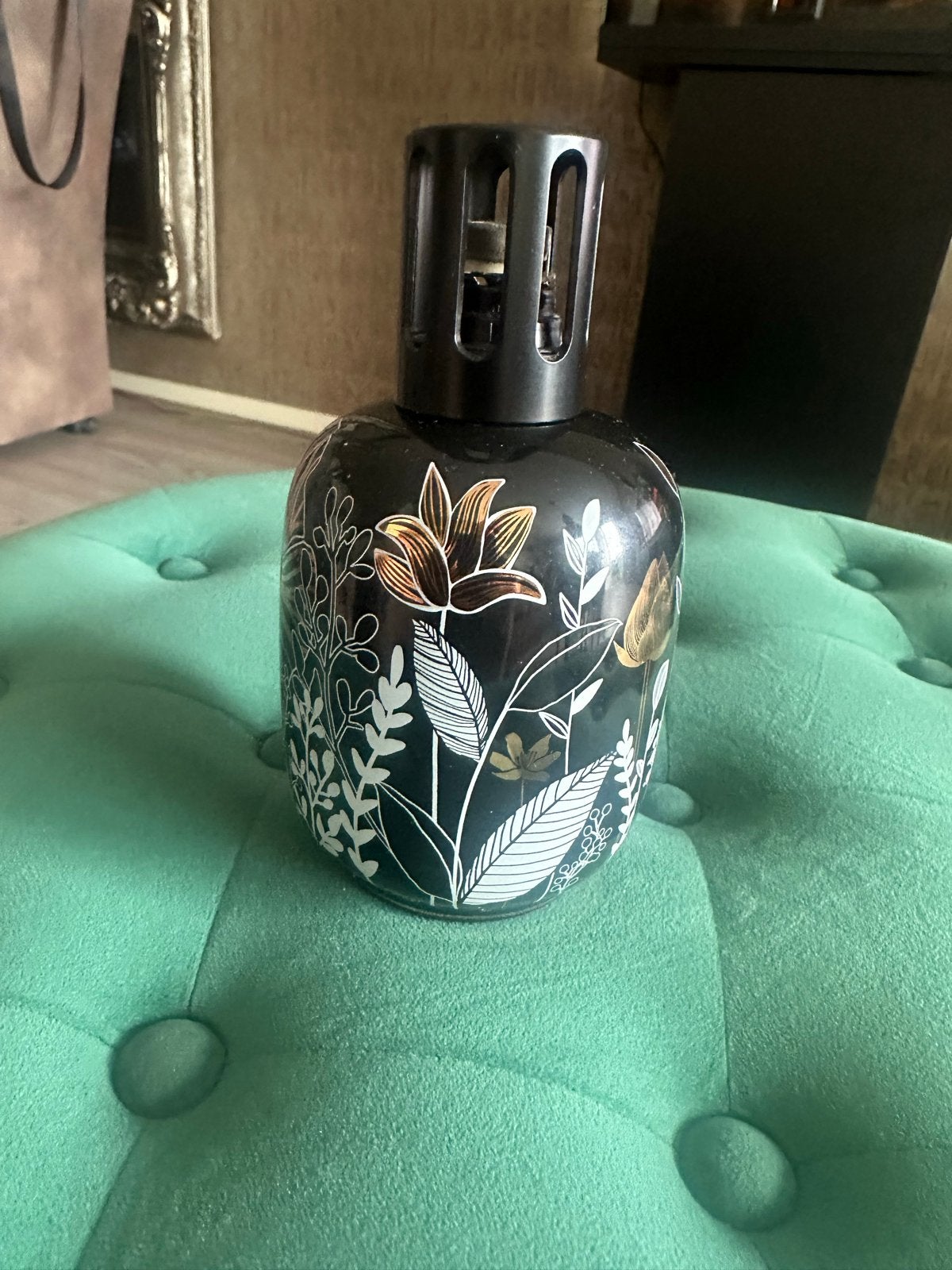 Lampe Berger Geurbrander - Zwart met Bloemmotief, Ophalen, Zwart, Zo goed als nieuw, Modern