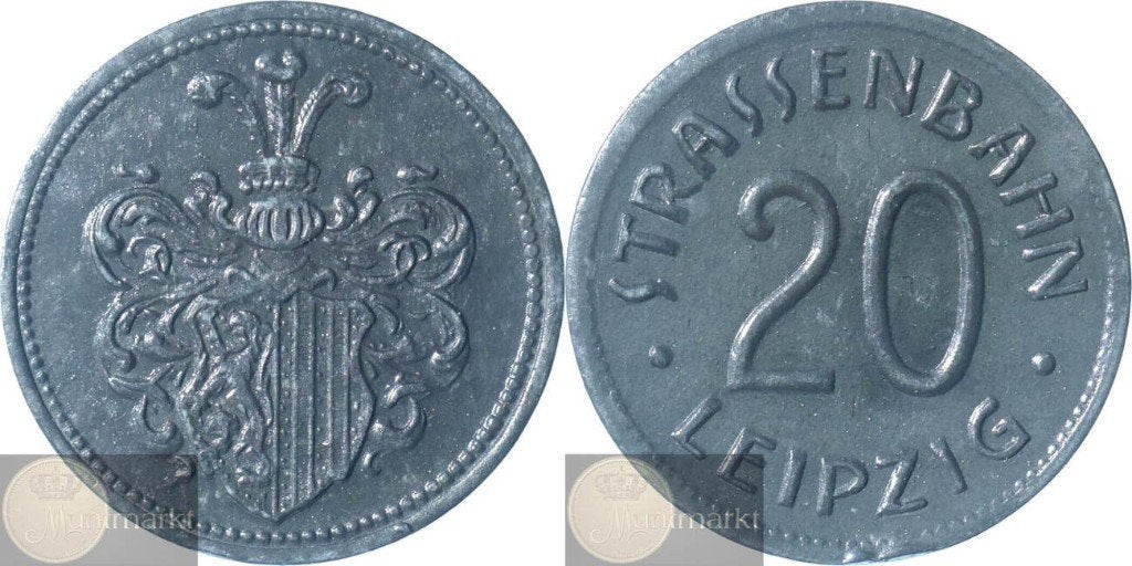 Duitsland - Leipzig Noodgeld 20 Pfennig z.j., Postzegels en Munten, Munten | Europa | Niet-Euromunten, Ophalen of Verzenden, Duitsland