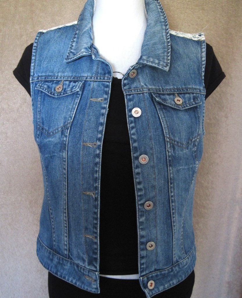 qj  MOOIE DAMES JEANS JAS Mouwloos van ONLY Maat:36/38, Ophalen of Verzenden, Zo goed als nieuw, Maat 38/40 (M), Blauw