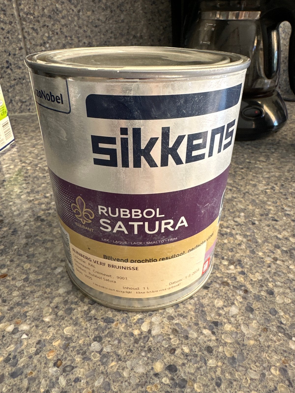 Sikkens Rubbol Satura Lak - Crèmewit 9001 (1L), Ophalen, Wit, Nieuw, Lak