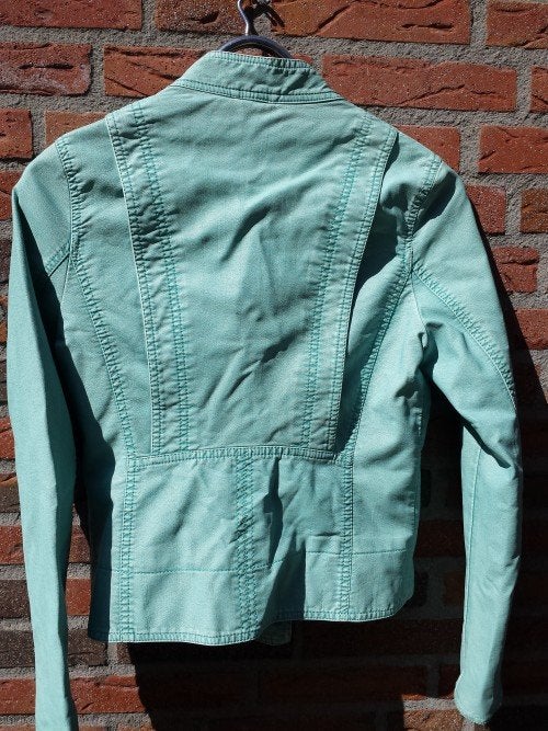 Dames jasje van blauw leer, Pronto Moda Ama Lin, maat M, Ophalen of Verzenden, 'T Olde Gre-j, Info@toldegrej.nl, Endepoelstraat 20f Didam