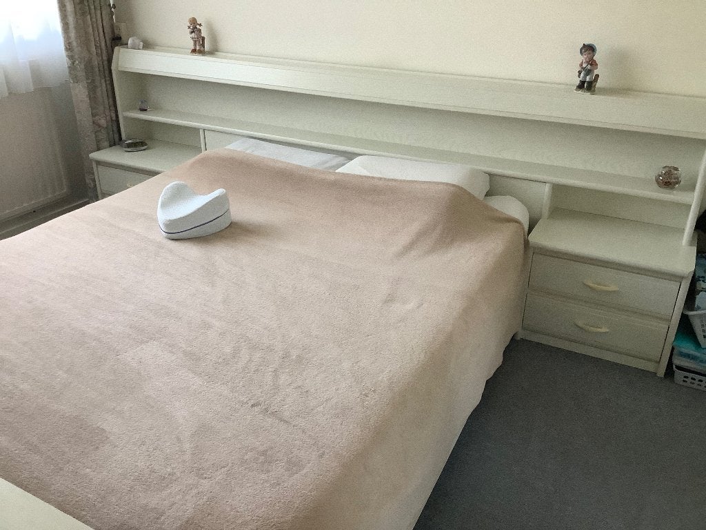 2 persoonsbed, roomwit, 160 x 200 cm, Ophalen, Gebruikt, Wit, Tweepersoons