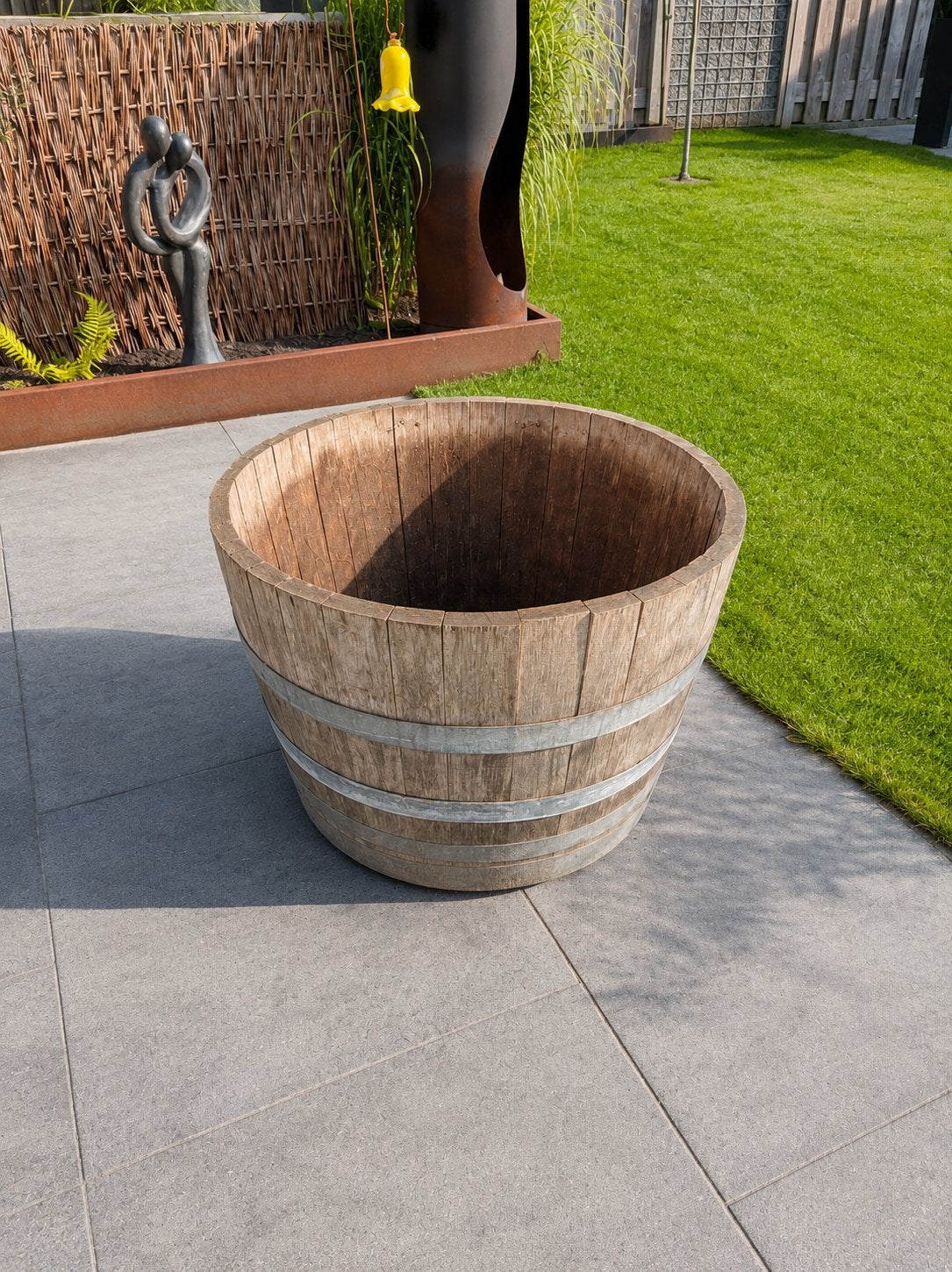 Halve wijnvat, Tuin en Terras, Ophalen, Gebruikt, Balkon, Rond
