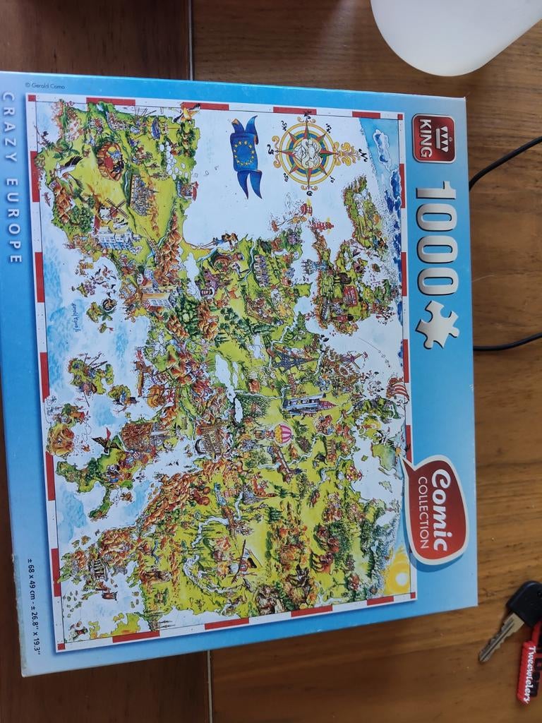 King Legpuzzel Crazy Europe 1000 stukjes, Ophalen of Verzenden, 500 t/m 1500 stukjes, Gebruikt, Legpuzzel