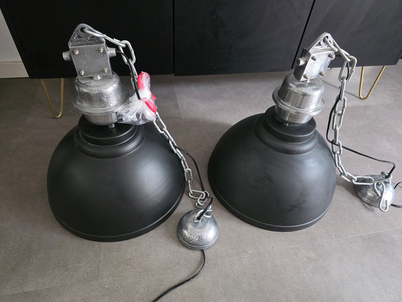 Hanglamp Manchester Zwart/Zilver Ø42 cm Industriële Design, Ophalen of Verzenden, Metaal