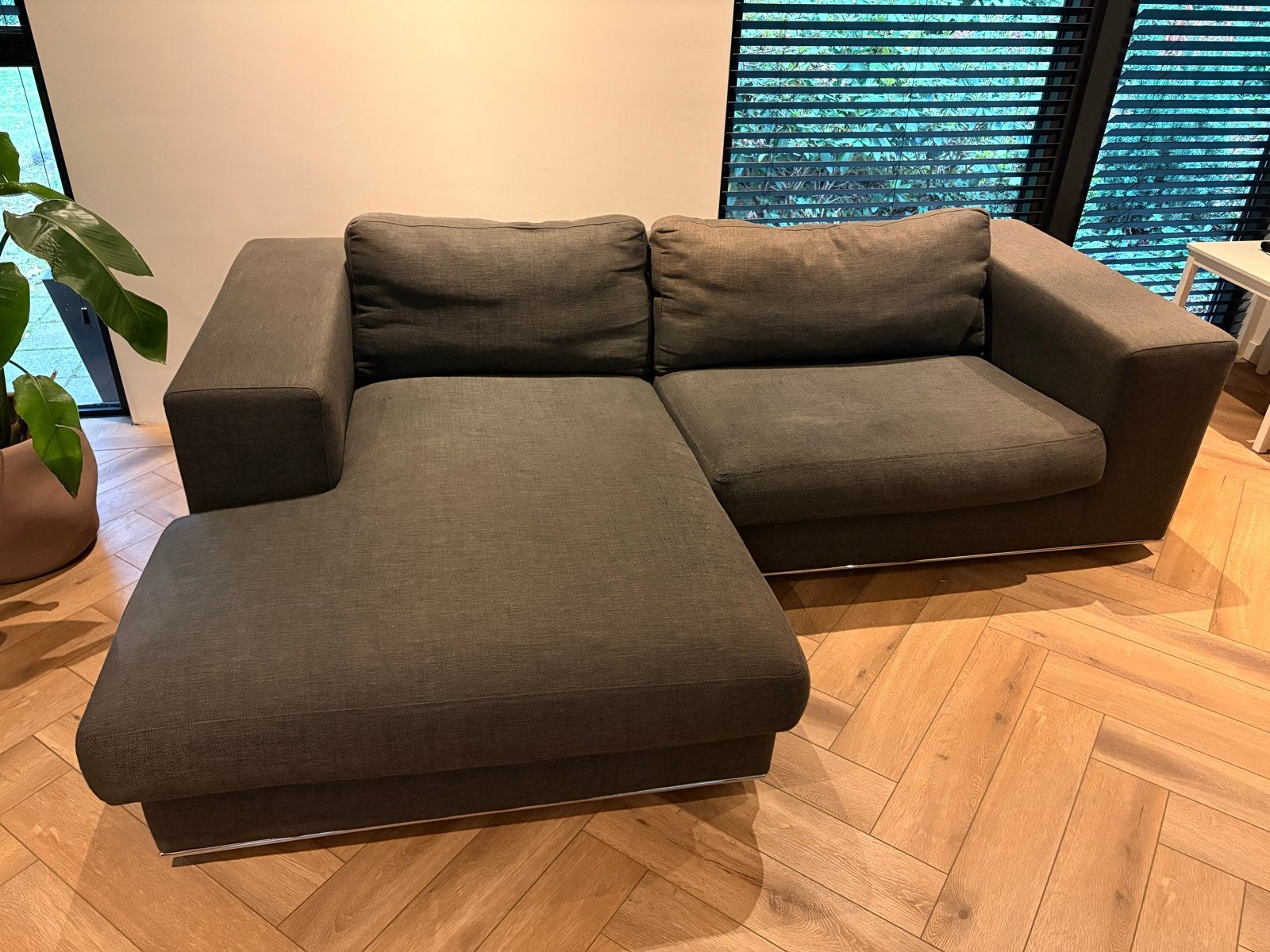 Comfortabele Hoekbank - Grijs Stof - 236x165 cm, Ophalen, 250 tot 300 cm, Gebruikt, Overige maten