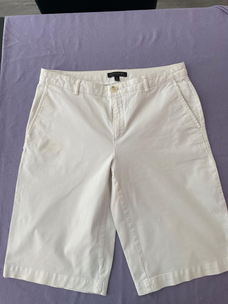 Banana Republic dames Bermuda, maat 8, Kort, Wit, Maat 42/44 (L), Ophalen of Verzenden