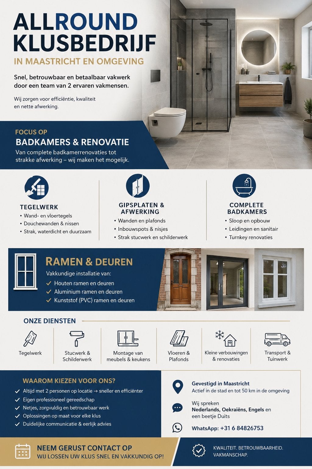 Allround Montage & Renovatie Service, Diensten en Vakmensen, Klussers en Klusbedrijven, 24-uursservice