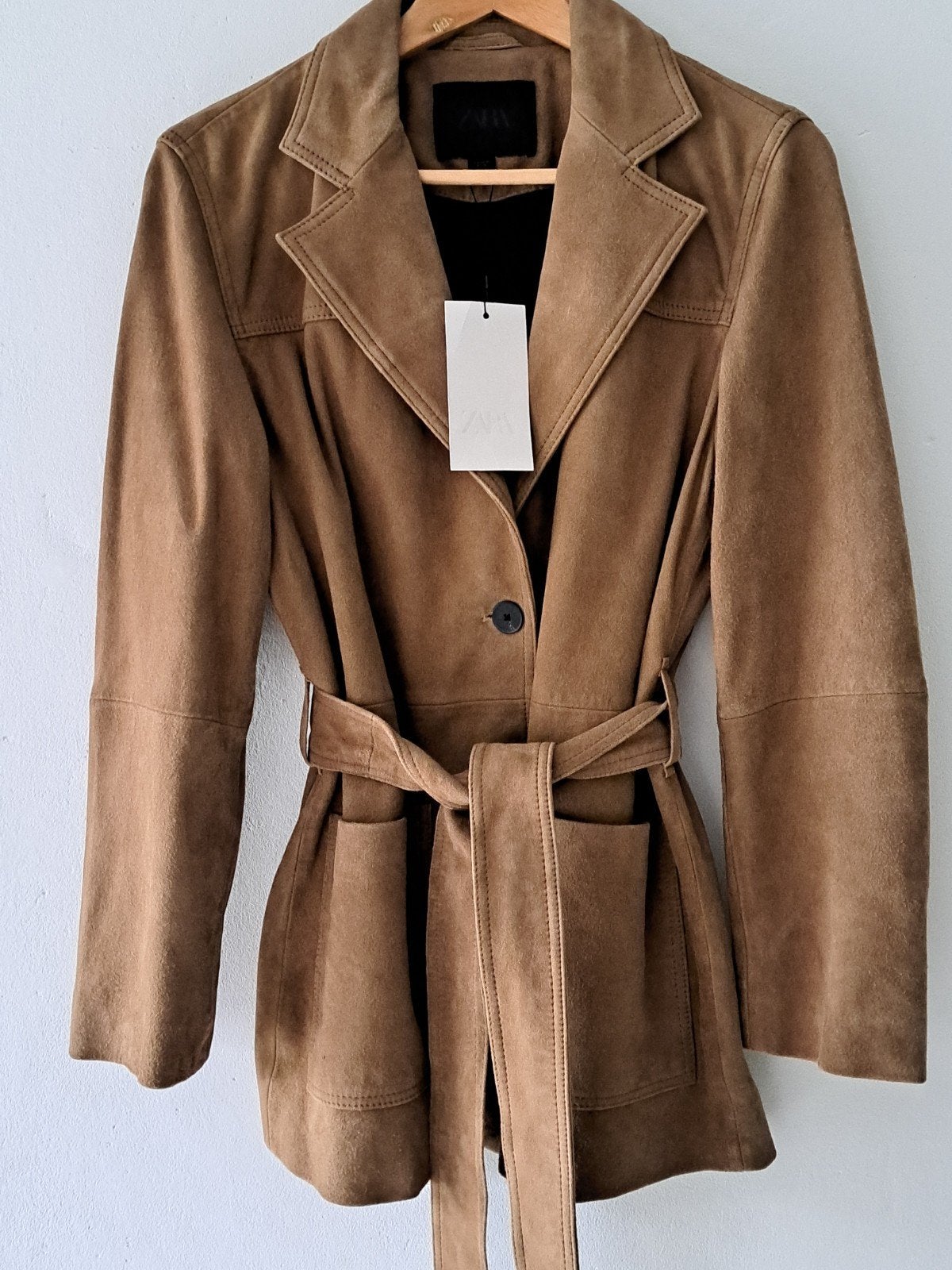 nieuw 100% geitenleer suede jasje maat s, Kleding | Dames, Bruin, Nieuw, Ophalen of Verzenden, Maat 36 (S)
