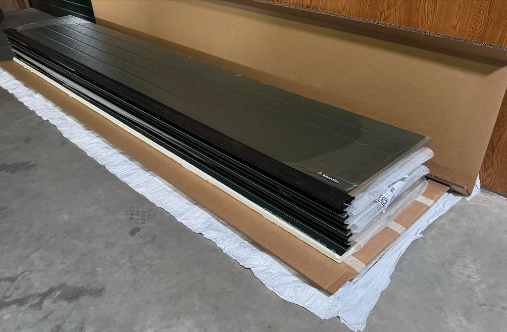 Nieuwe Garagedeur panelen AAproTec  - Groen ( 4mx4m), Ophalen, Metaal, 120 cm of meer, 215 cm of meer