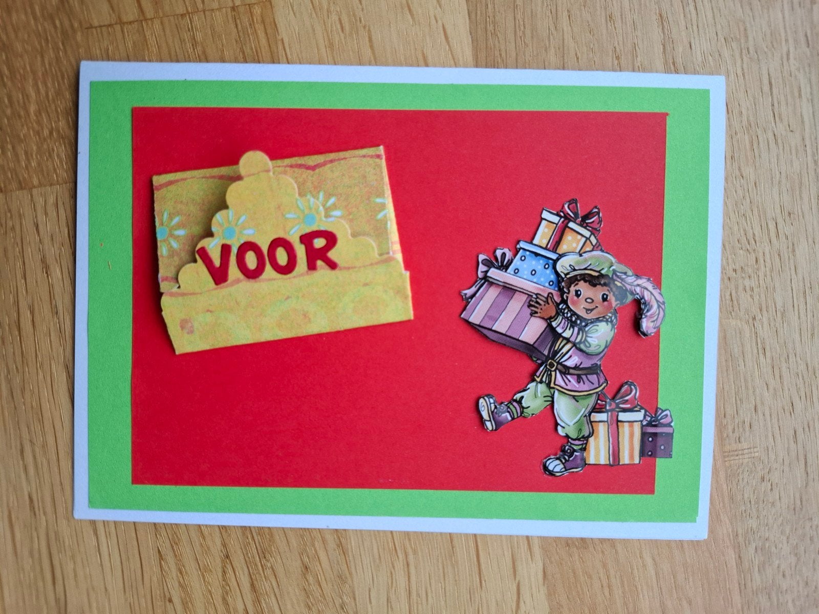 Zelfgemaakte kaart sint en piet, Ophalen of Verzenden, Nieuw