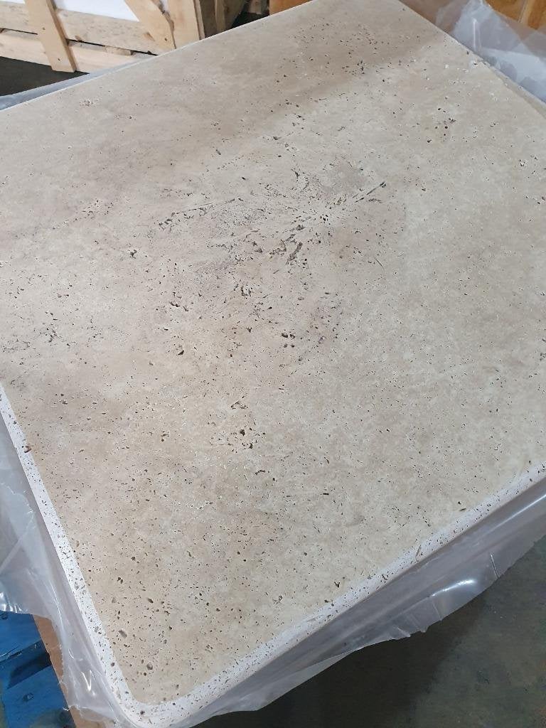 TRAVERTIN TAFELBLADEN 80X80CM EXTRA DIK, Ophalen of Verzenden, Nieuw, Natuursteen, Overige typen
