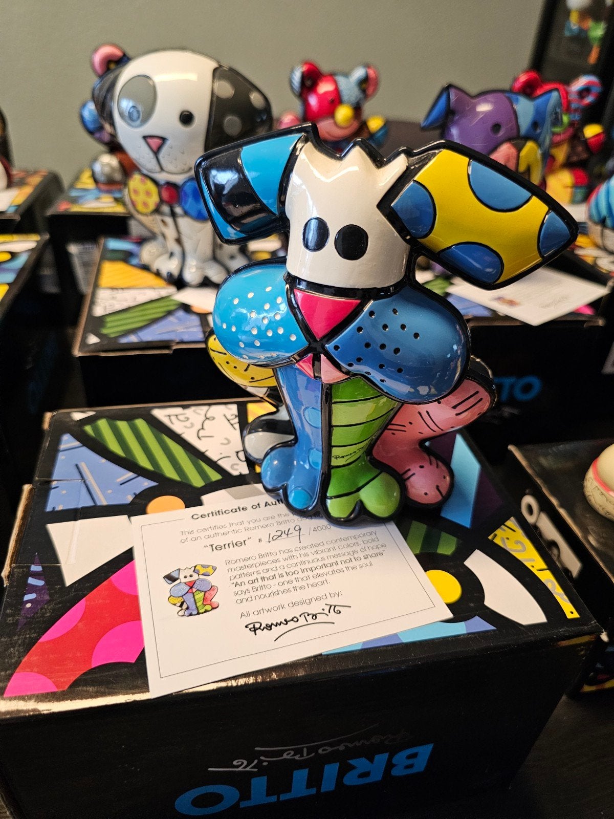 Romero Britto 'Terrier' Beeld - Kleurrijk en Modern, Ophalen of Verzenden, Nieuw, Dier