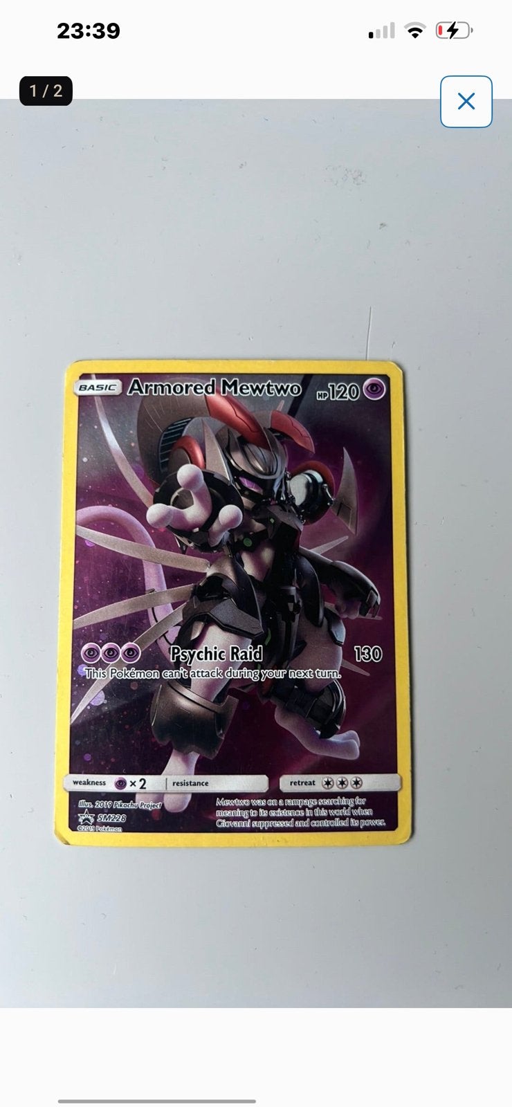 Armored mewto pokemon, Ophalen of Verzenden, Zo goed als nieuw, Losse kaart