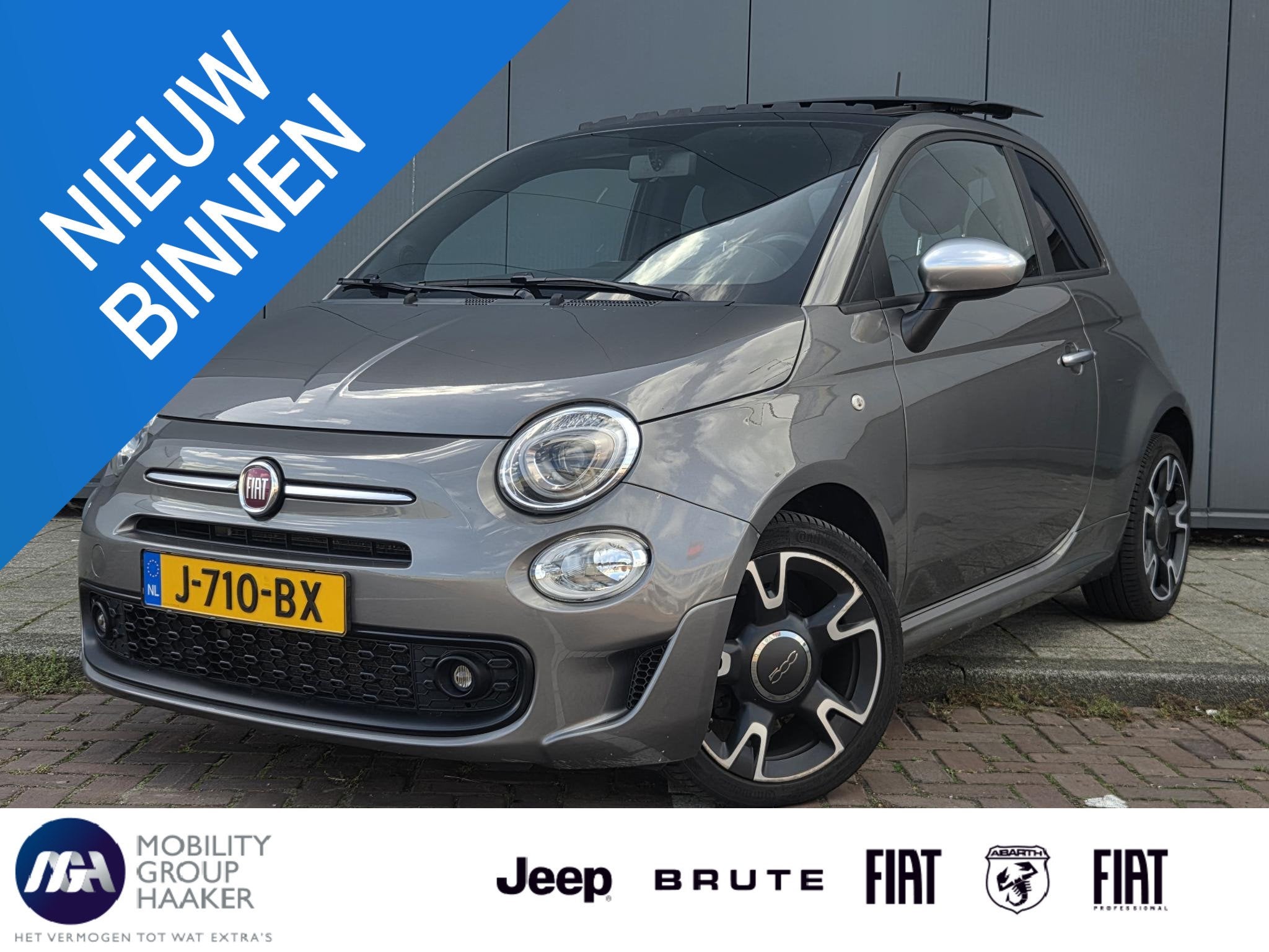 Fiat 500 1.2 Rockstar | Automaat | Schuif-kanteldak | Dealer, Auto's, Stof, 4 cilinders, 4 stoelen, Origineel Nederlands