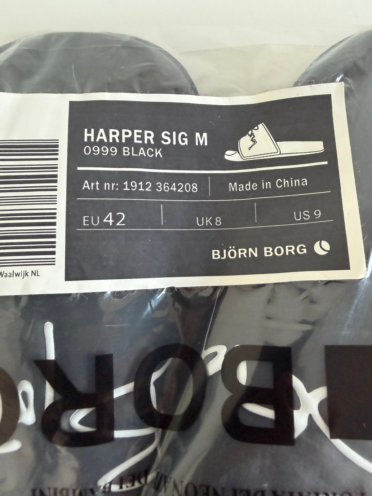 Björn Borg Harper Sig M Slippers - Maat 42 - Nieuw, Ophalen of Verzenden, Nieuw, Zwart, Slippers