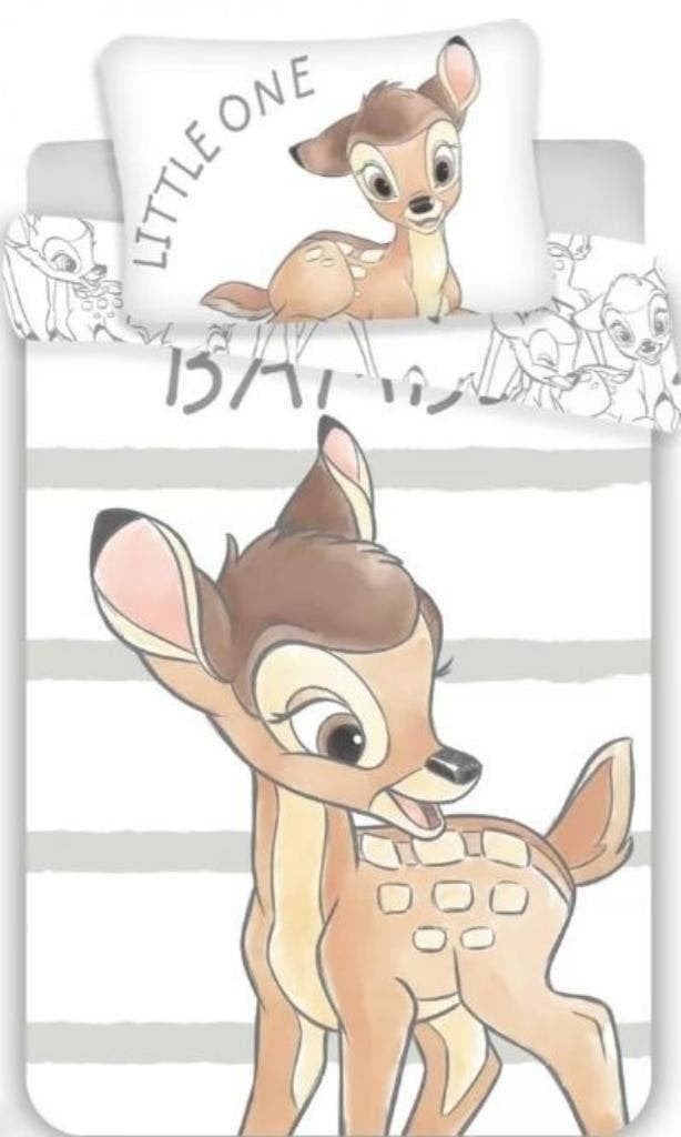 Bambi Baby / Peuter Dekbedovertrek 100x135 - Disney - Katoen, Kinderen en Baby's, Meisje, Beige, Dekbedovertrek, Nieuw