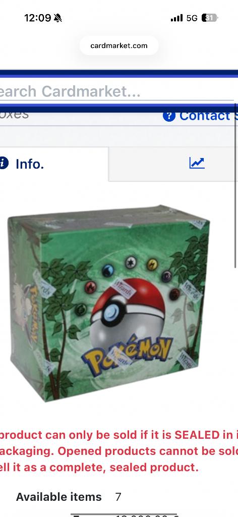 Gezocht fossil/jungle  boosterbox sealed, Ophalen, Zo goed als nieuw, Boosterbox