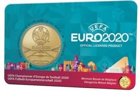 Coincard België 2021 "UEFA Euro 2020" ., Ophalen of Verzenden, Overige landen, 2 euro