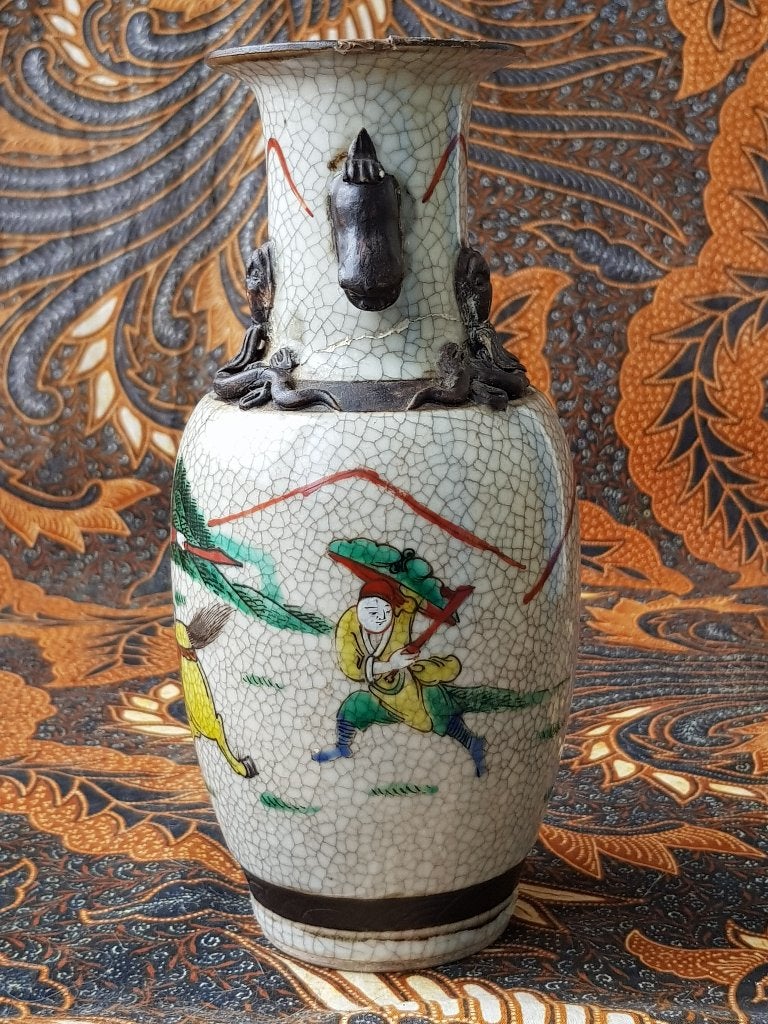 Antiek Chinees Nan King vaasje van porselein 20,4 cm., Ophalen of Verzenden