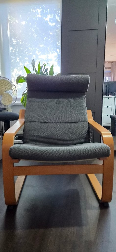 IKEA POÄNG Stoel, Ophalen, Gebruikt, Grijs, Eén