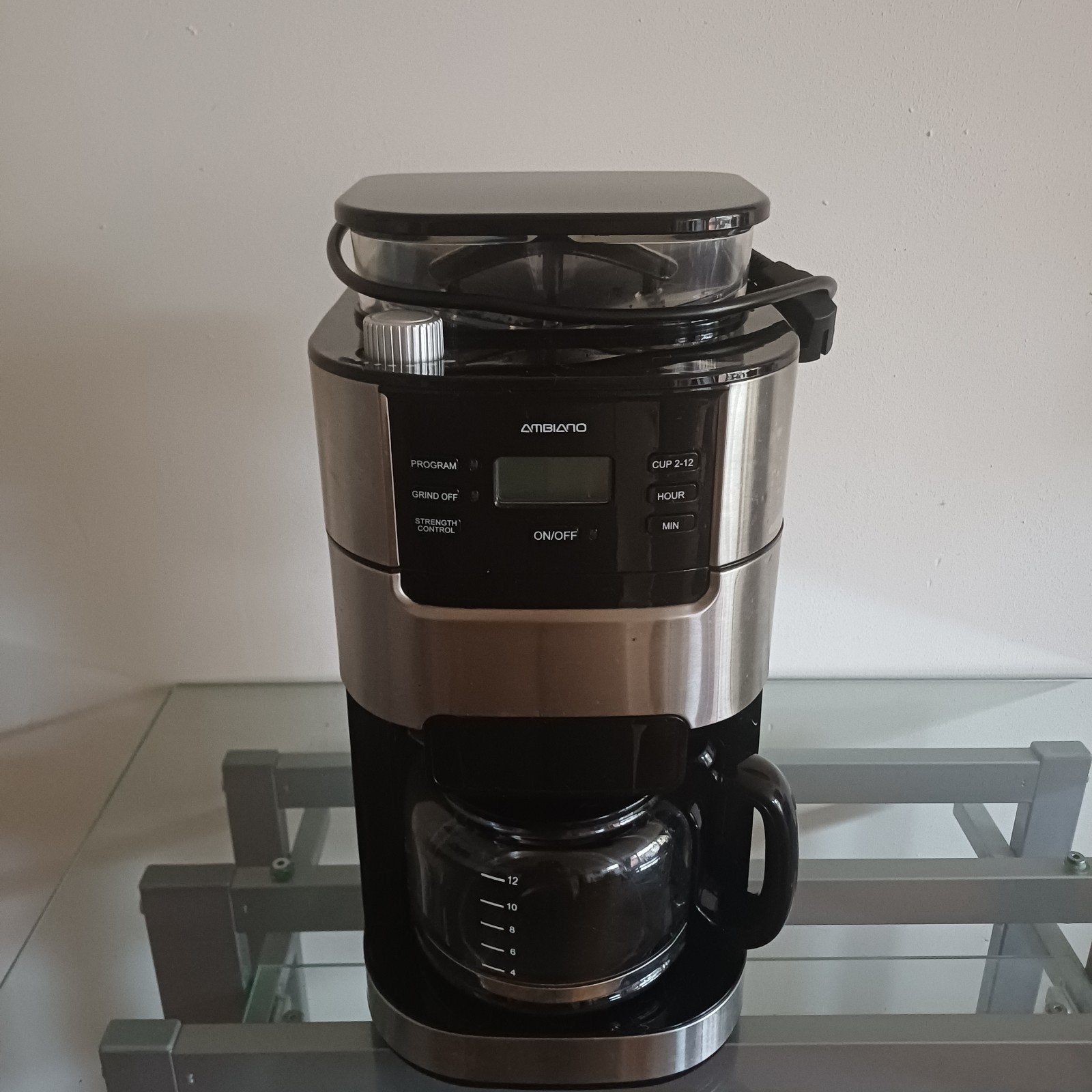 Ambiano Bonen Koffiezetapparaat met Maalwerk, Ophalen, Koffiemachine, Koffiebonen, Zo goed als nieuw