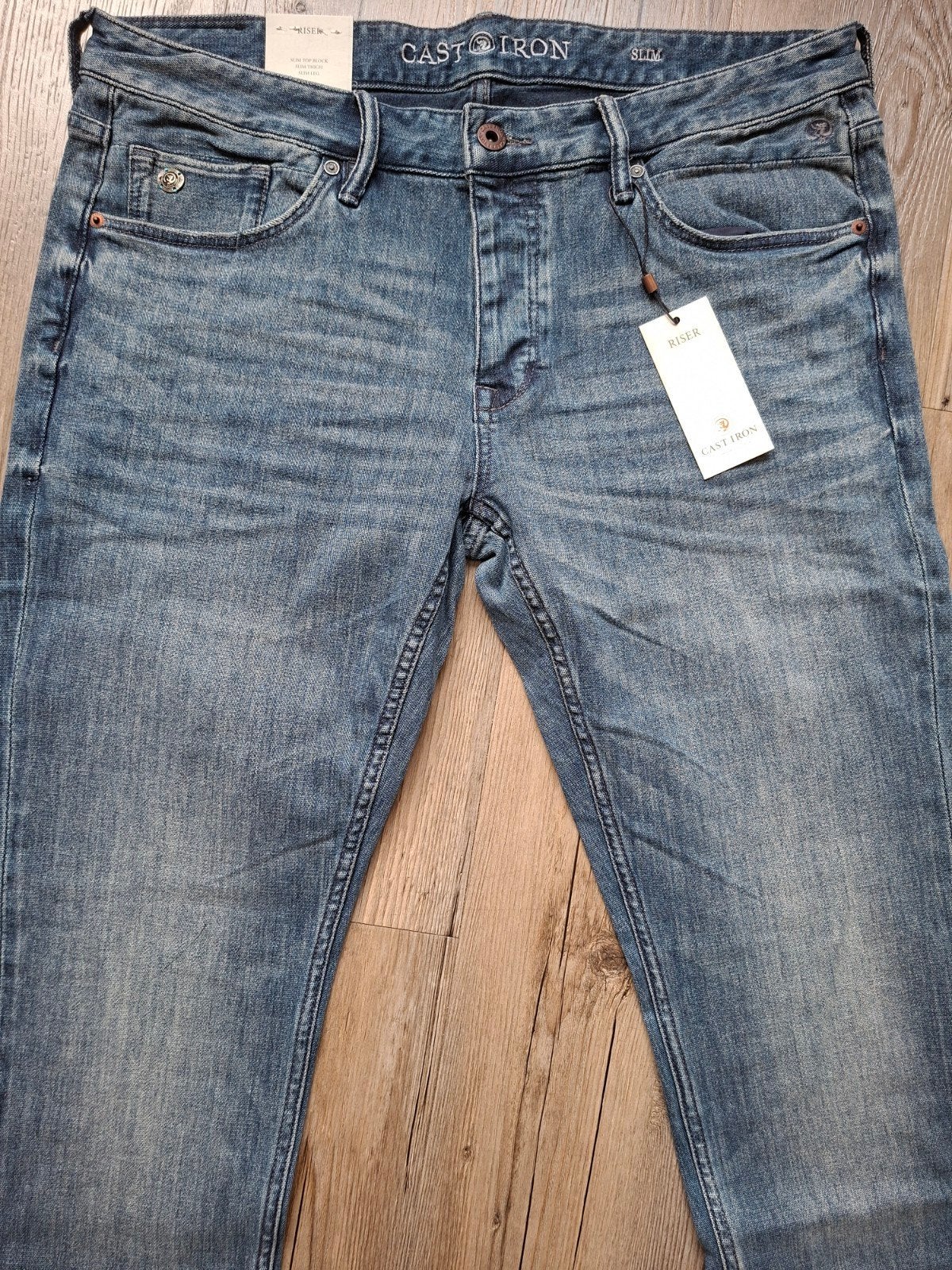 CAST IRON Riser slimfit jeans W36 L34, W36 - W38 (confectie 52/54), Blauw, Nieuw, Ophalen of Verzenden