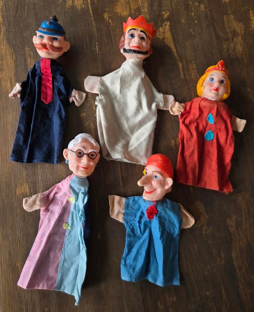 Vintage poppenkast handpoppen, Antiek en Kunst, Ophalen of Verzenden