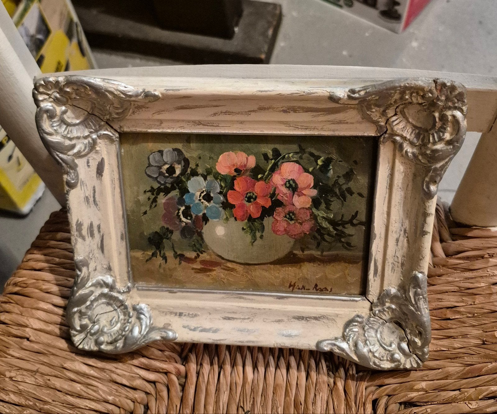 Han Roos Olieverf Schilderij  14x20 cm, Paneel, Olieverf, Origineel werk, Vintage