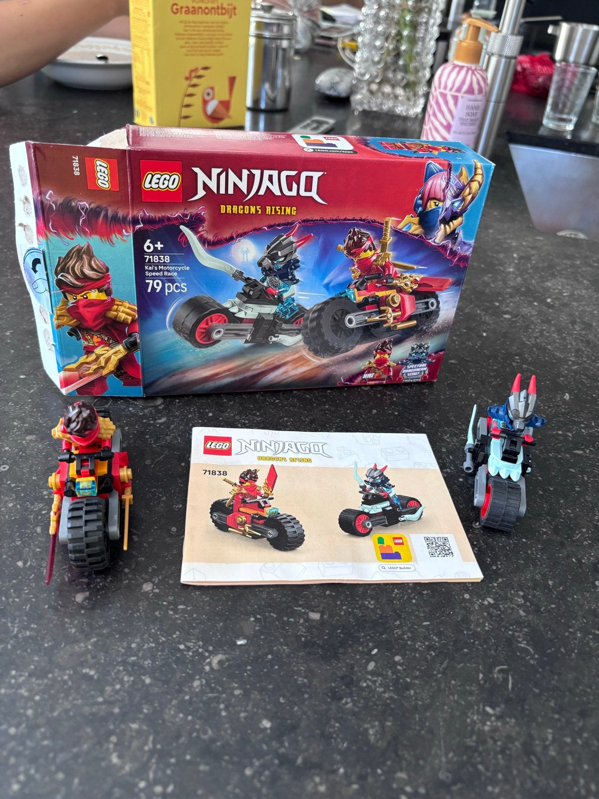 LEGO Ninjago 71838 Kai's Motorfiets Speed Race, Lego, Ophalen of Verzenden, Zo goed als nieuw, Compleet