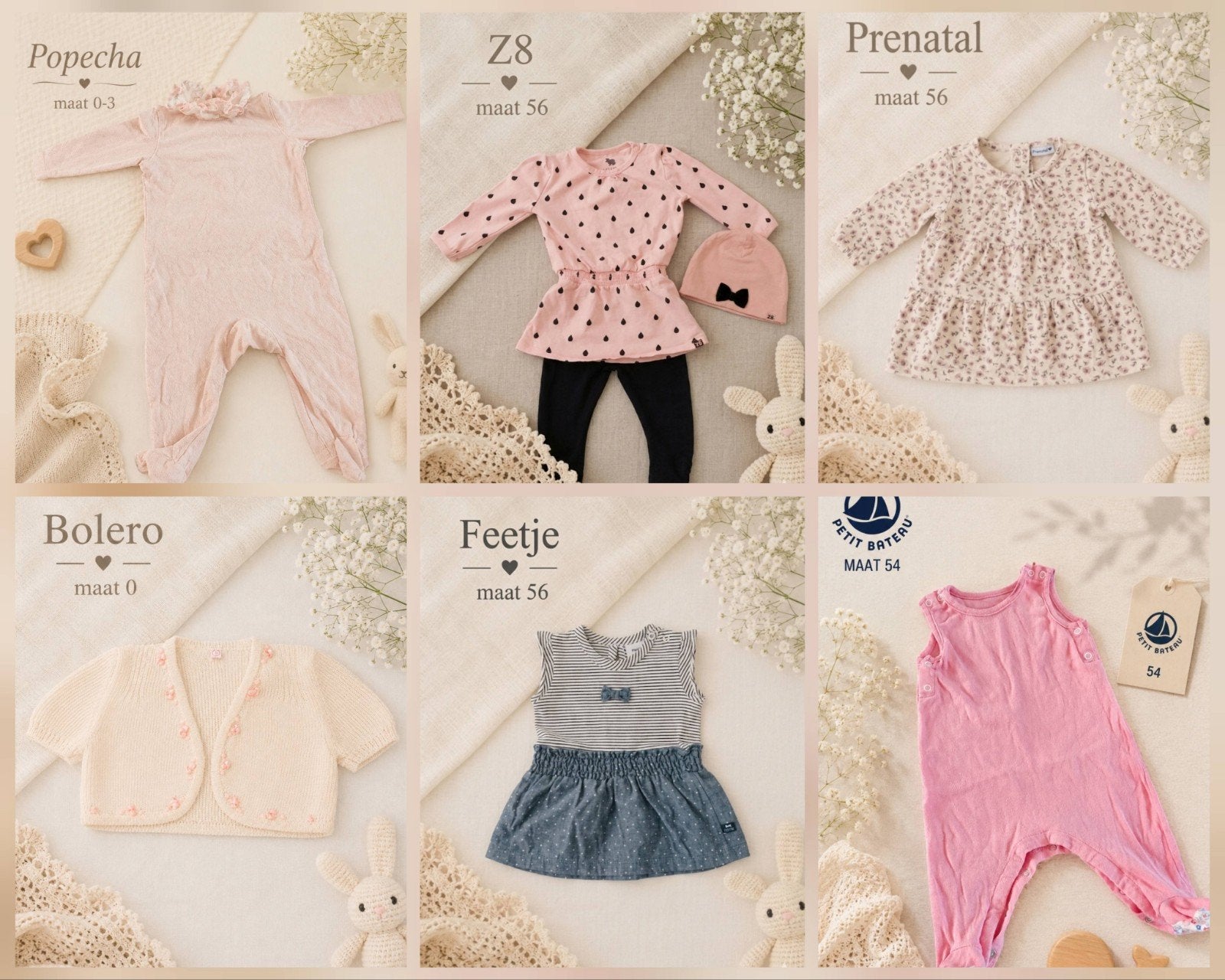 Babykleding pakket maat 56, Kinderen en Baby's, Babykleding | Overige, Ophalen of Verzenden, Gebruikt, Diverse merken, Meisje