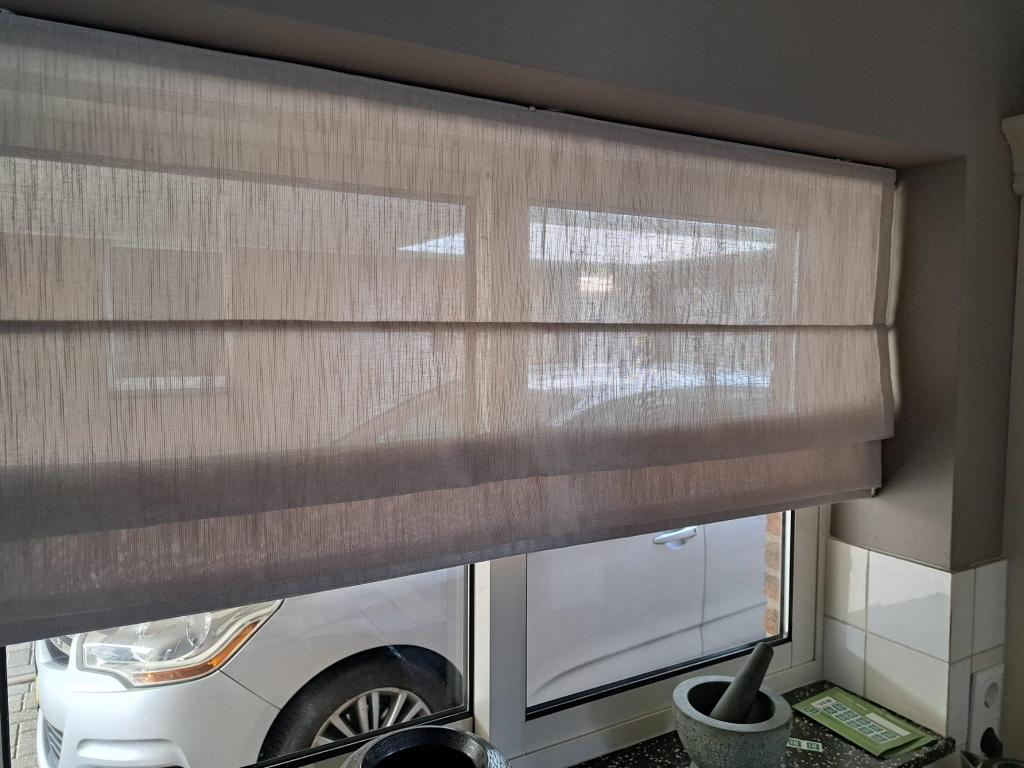 2x Vouwgordijn zandkleur H125cmx B84 cm, Huis en Inrichting, Ophalen, Nieuw, 100 tot 150 cm, Minder dan 100 cm