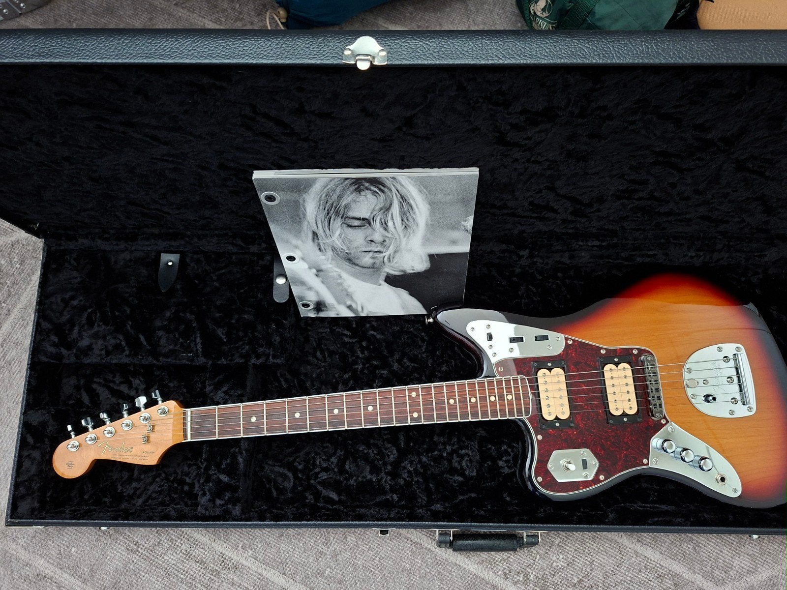 Linkshandige Fender Jaguar Kurt Cobain, Ophalen, Zo goed als nieuw, Solid body, Fender