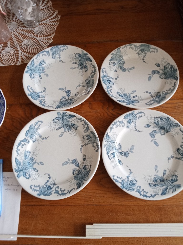 4 prachtige bordjes manufacture imperiale Belgie, Ophalen of Verzenden