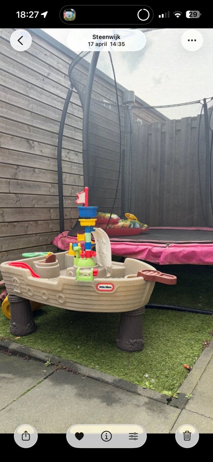 Piraten boot little tikes watertafel, Ophalen, Zo goed als nieuw