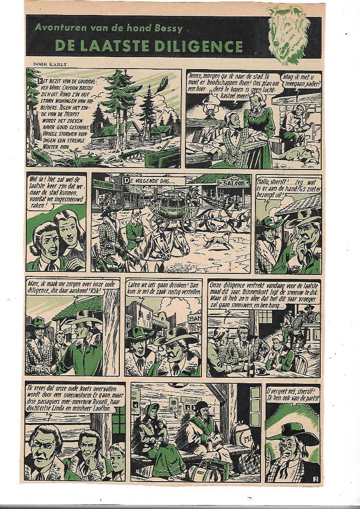 Pagina van Bessy uit de Wereldkroniek , jaren 50, Boeken, Eén stripboek, Verzenden, Gelezen