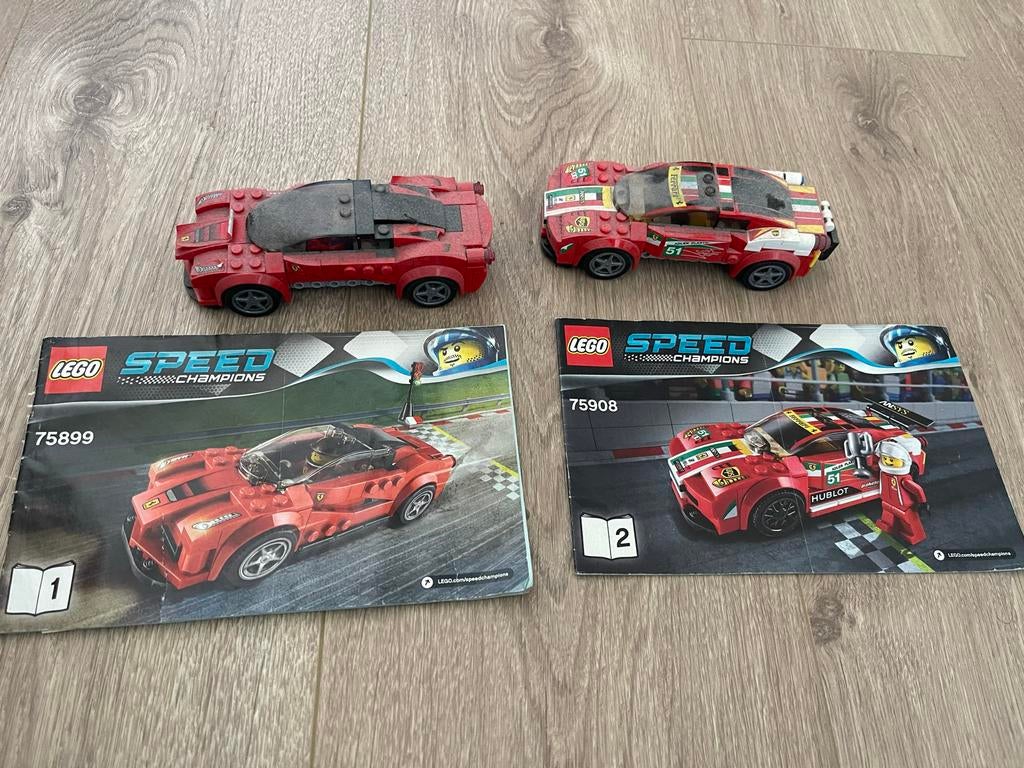 LEGO Speed Champions Ferrari FXX K & 488 GT3 (75899, 75908), Gebruikt, Lego, Compleet, Complete set