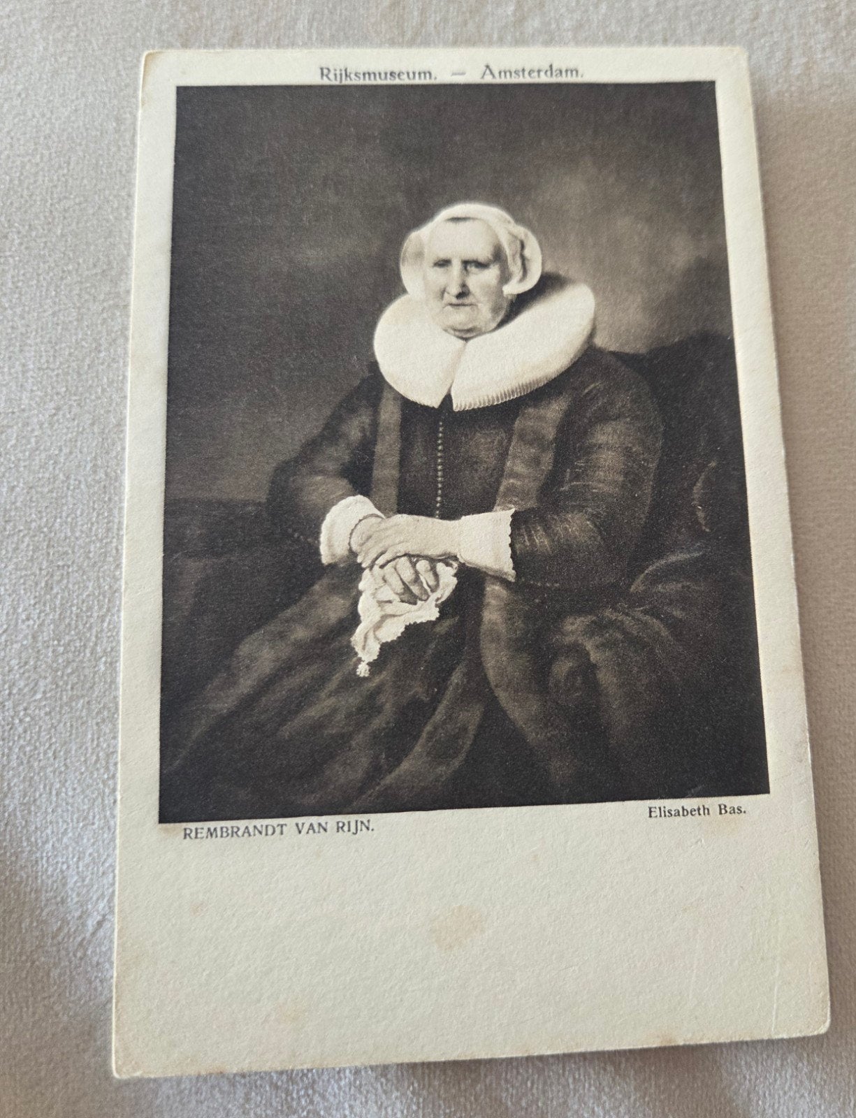 Oude briefkaart Rembrandt van Rijn - Elisabeth Bas, Verzamelen, Verzenden, Voor 1920, Ongelopen, Overige thema's