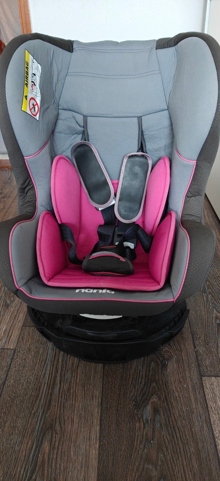 Nania autostoel 0-18 kg roze/grijs, Kinderen en Baby's, Overige merken, 9 t/m 18 kg, Ophalen of Verzenden, Gebruikt