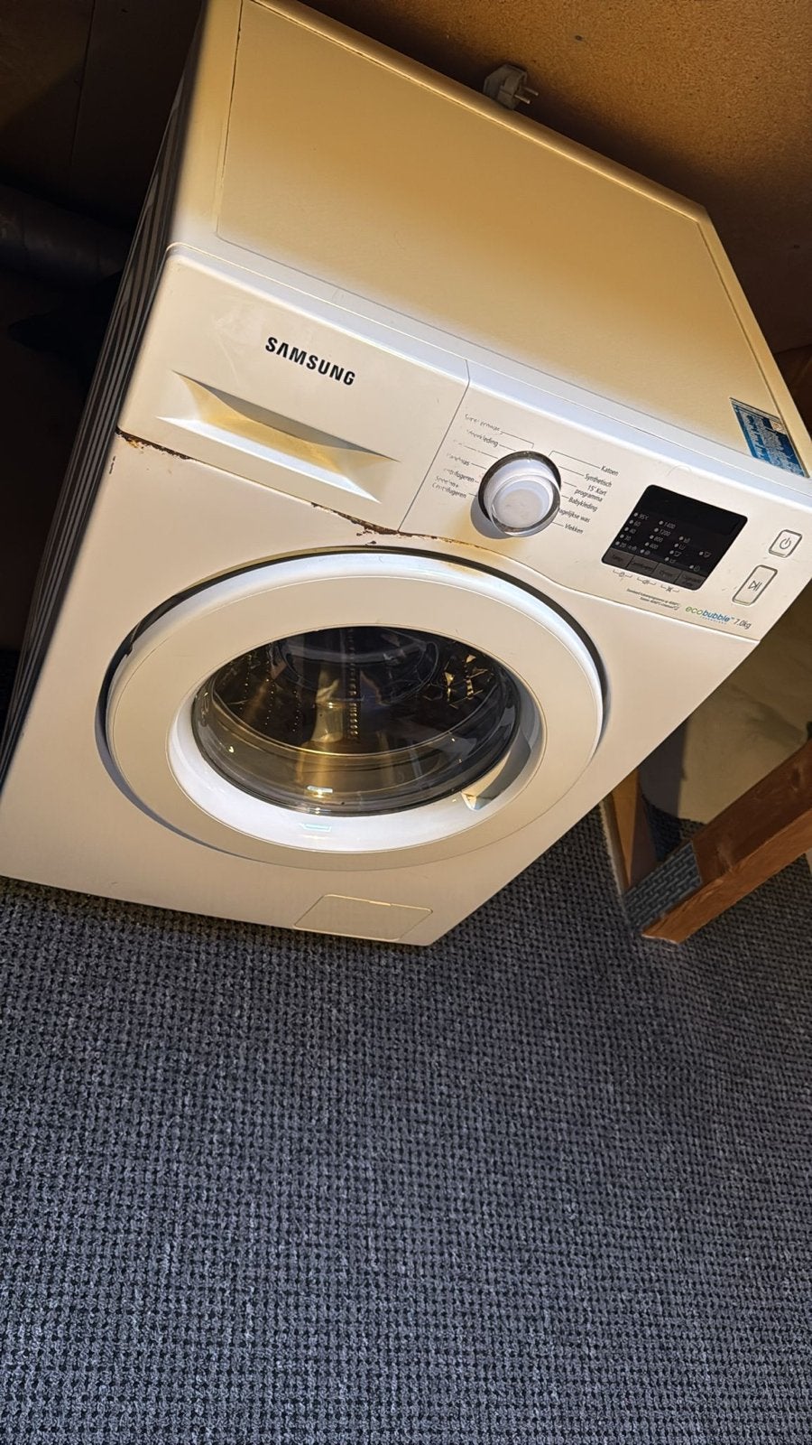 Samsung EcoBubble 7kg Wasmachine - Gebruikt, Ophalen, 6 tot 8 kg, Voorlader, 85 tot 90 cm