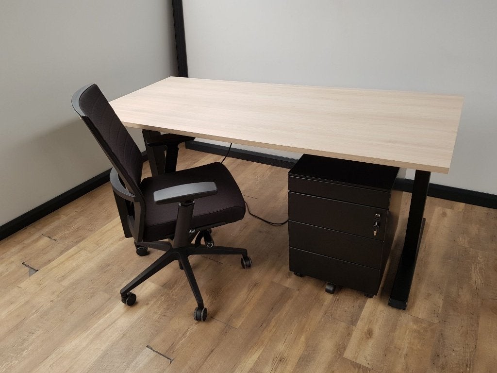 Elektrische verstelbaar zit sta bureau (Zwart), Ophalen, Elektrisch, Nieuw