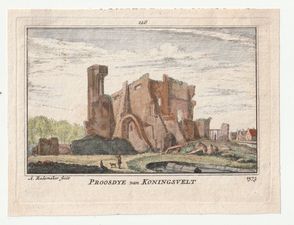 Proosdye van Koningsvelt ingekleurde garvure A. Rademaker, Verzenden, Gravure, Handgekleurd, 1700 - 1799