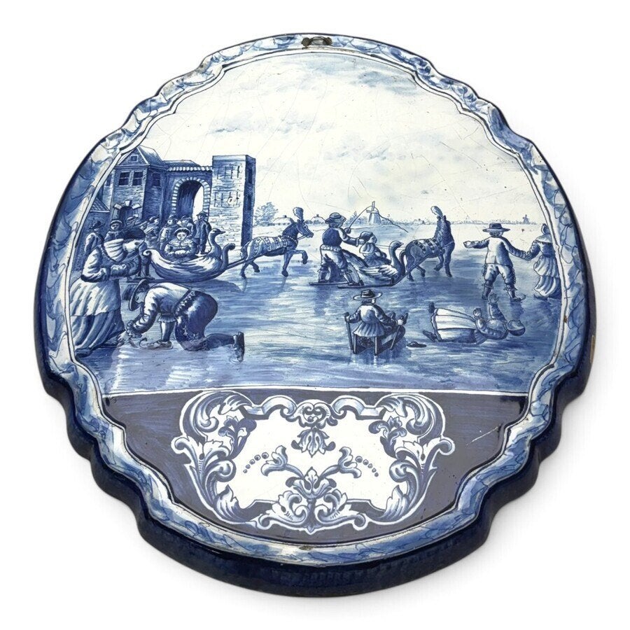 Aardewerken plaquette met ijsgezicht, Tichelaar Makkum, Ophalen of Verzenden