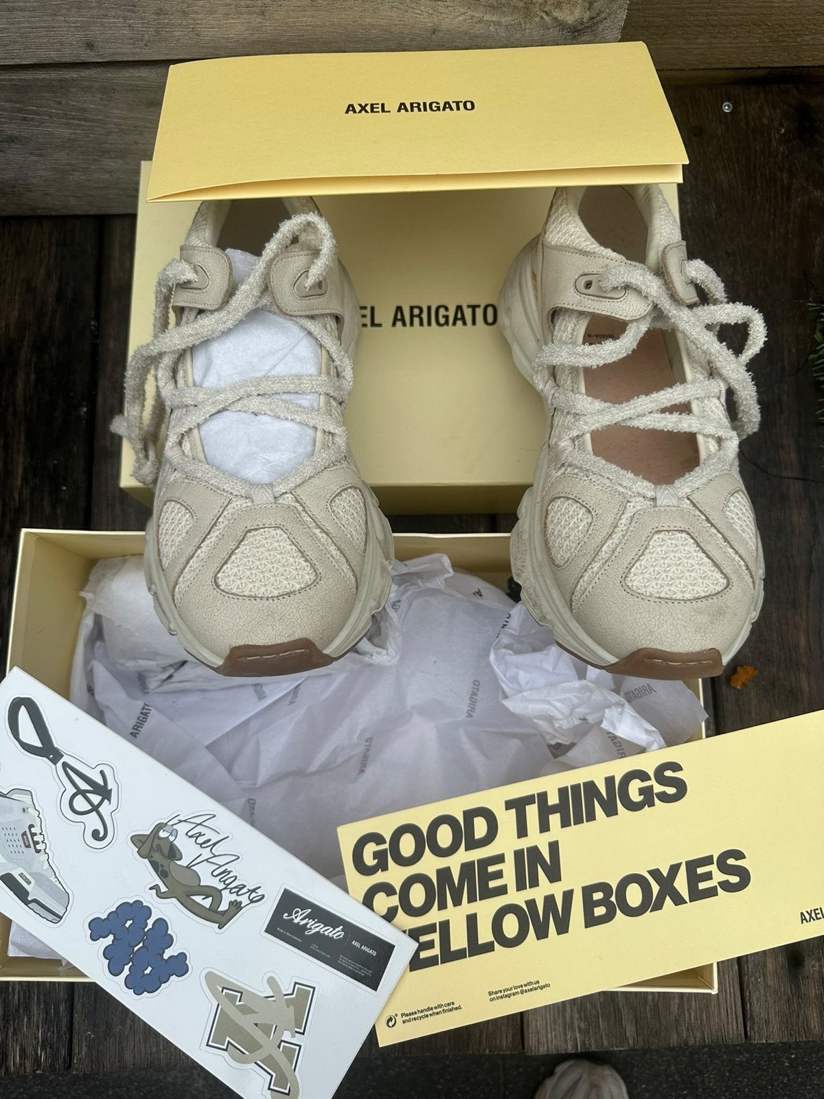 Axel Arigato Marathon Ballet Sneakers Maat 42 met Doos, Beige, Ophalen of Verzenden, Sneakers of Gympen, Zo goed als nieuw
