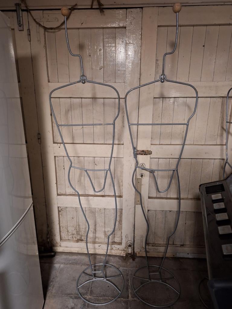 Vintage metalen paspoppen (3x) voor jongens kleding, Ophalen of Verzenden