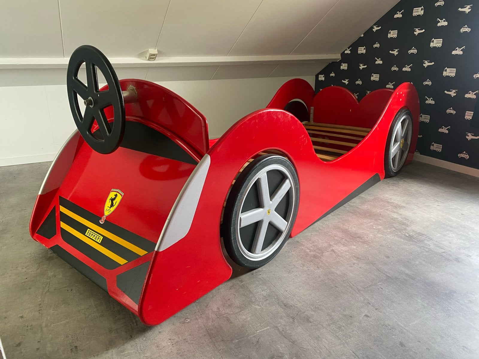 Ferrari Kinderbed - Rood Raceauto Bed 80x200 cm, Ophalen, Gebruikt, Eenpersoons, 80 cm