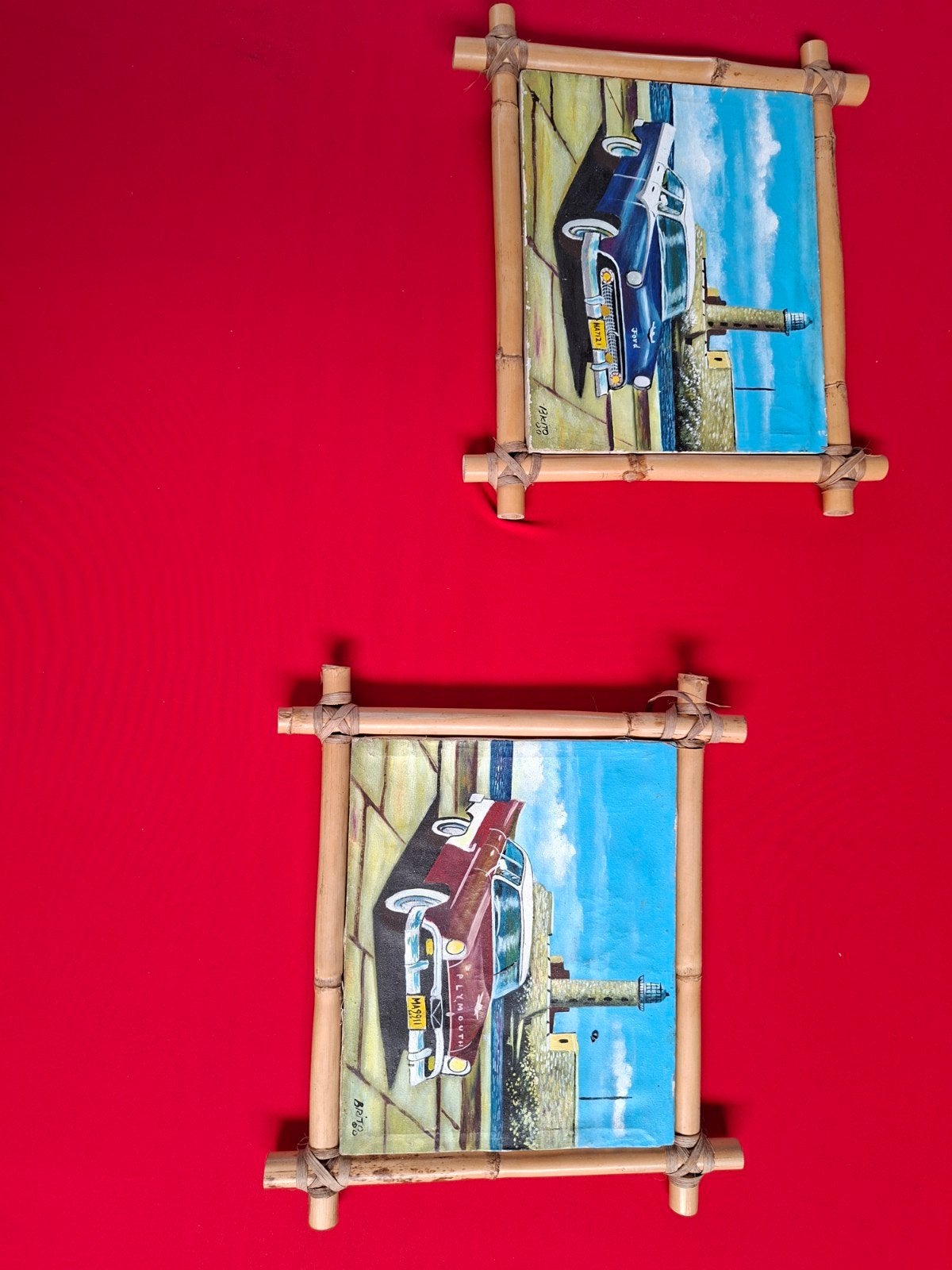 Handgeschilderde Cubaanse kunst uit de jaren '80, Ophalen of Verzenden, Handgeschilderd